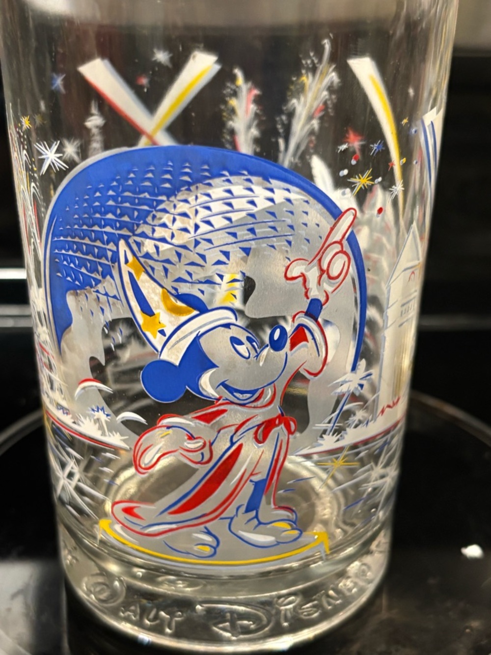 Vtg 1996 Disney World 25th Anniversary Sorcerer Mickey Epcot Glass